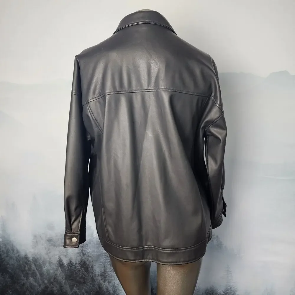 Colza (Japanese) Black Synthetic Leather Jacket | Women's Small